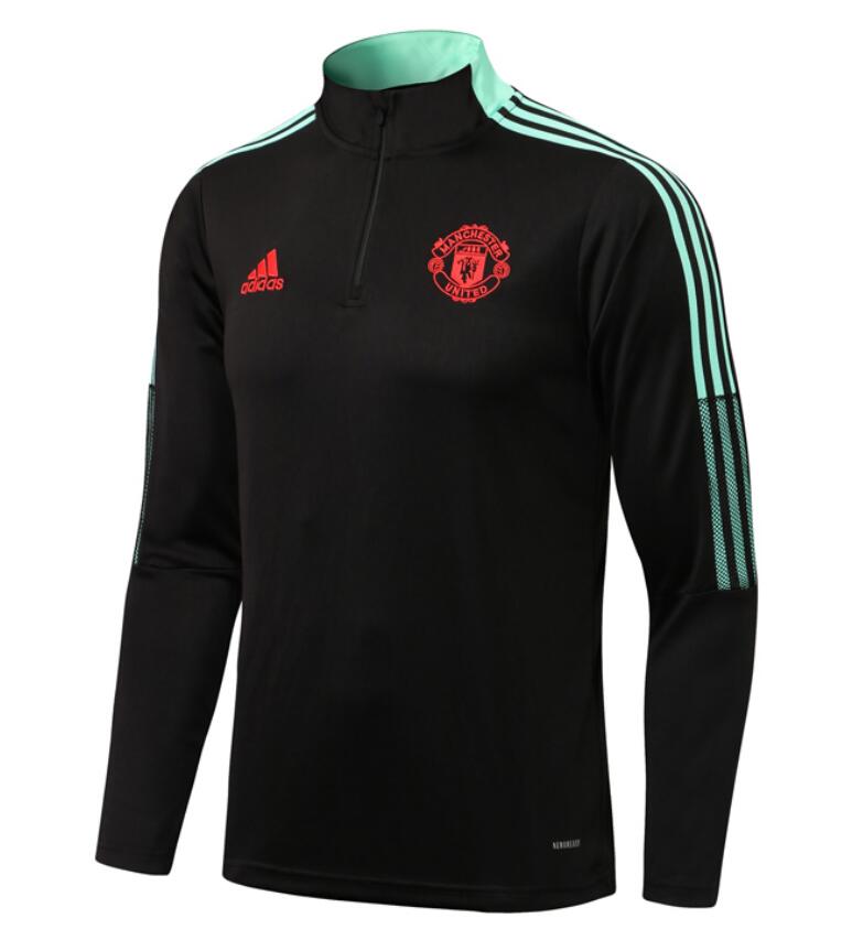 2021/22 Manchester United Black Green Training Sweatshirt